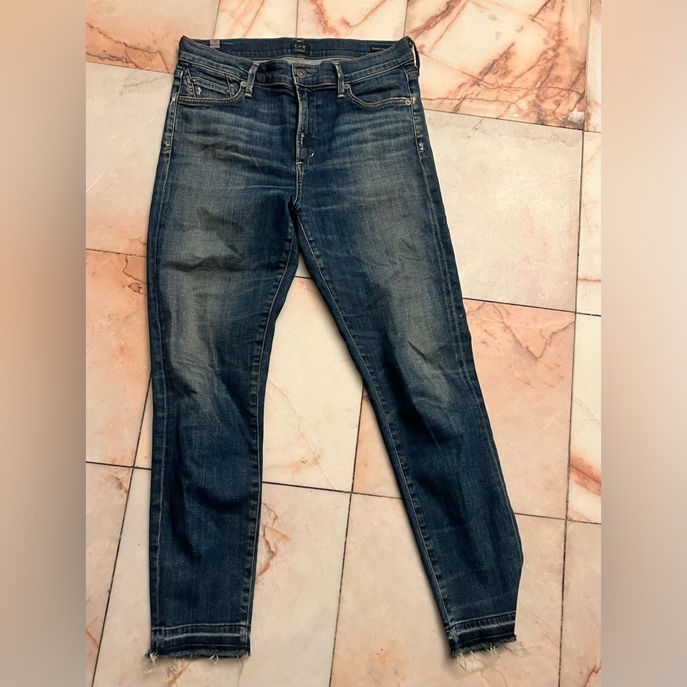 Citizens of Humanity Women's Rocket Crop High Rise Skinny Jeans Size 29 Dstrssd - Picture 2 of 7